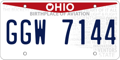 OH license plate GGW7144