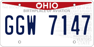 OH license plate GGW7147