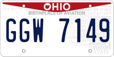 OH license plate GGW7149