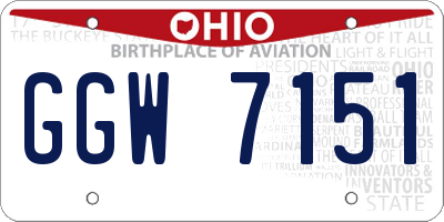 OH license plate GGW7151