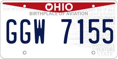 OH license plate GGW7155