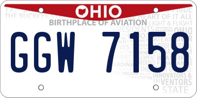 OH license plate GGW7158