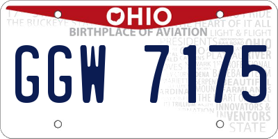 OH license plate GGW7175