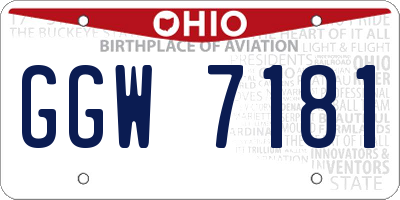 OH license plate GGW7181