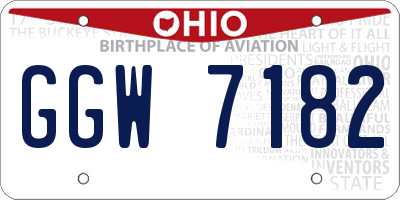 OH license plate GGW7182
