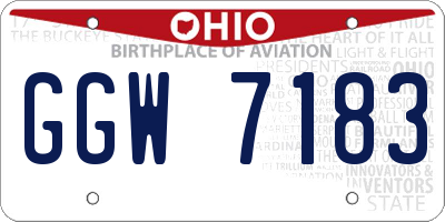 OH license plate GGW7183
