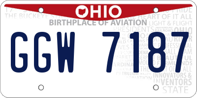 OH license plate GGW7187