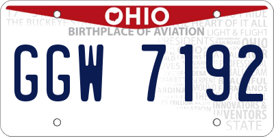OH license plate GGW7192