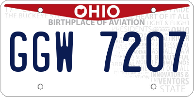 OH license plate GGW7207