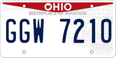 OH license plate GGW7210