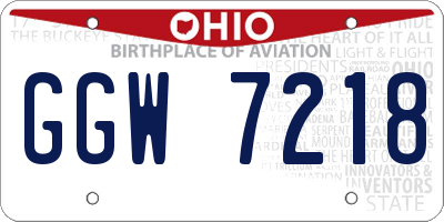 OH license plate GGW7218