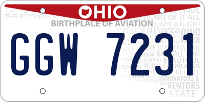 OH license plate GGW7231