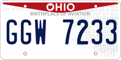 OH license plate GGW7233
