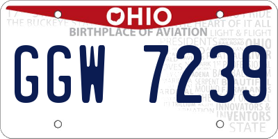 OH license plate GGW7239