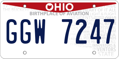 OH license plate GGW7247
