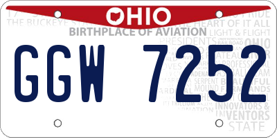 OH license plate GGW7252