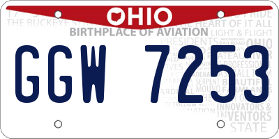 OH license plate GGW7253