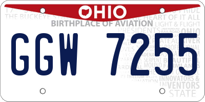 OH license plate GGW7255