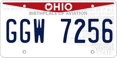 OH license plate GGW7256