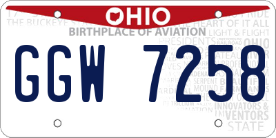 OH license plate GGW7258