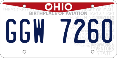 OH license plate GGW7260