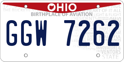 OH license plate GGW7262