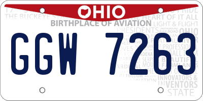 OH license plate GGW7263