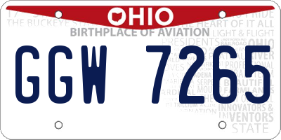 OH license plate GGW7265