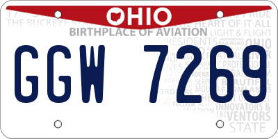 OH license plate GGW7269