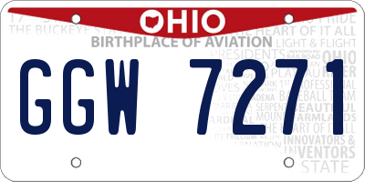 OH license plate GGW7271