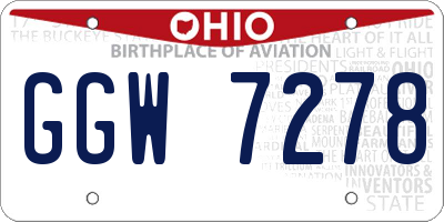 OH license plate GGW7278