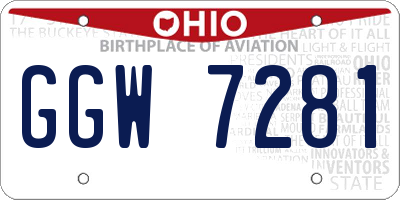 OH license plate GGW7281