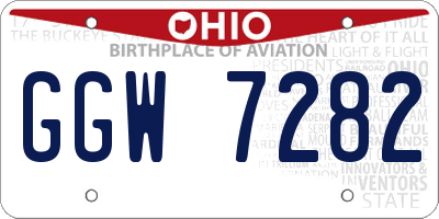 OH license plate GGW7282