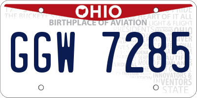 OH license plate GGW7285