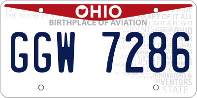 OH license plate GGW7286