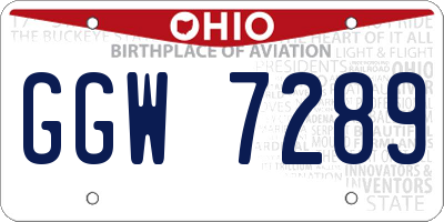 OH license plate GGW7289