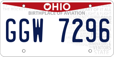 OH license plate GGW7296