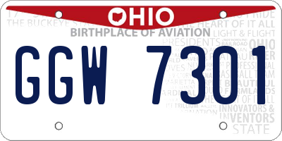 OH license plate GGW7301