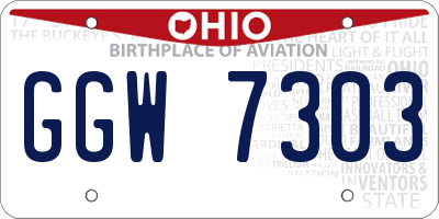 OH license plate GGW7303