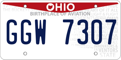 OH license plate GGW7307