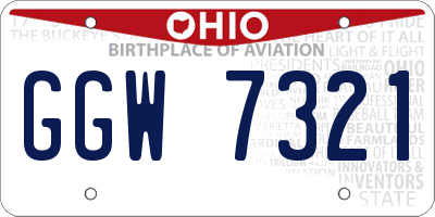 OH license plate GGW7321