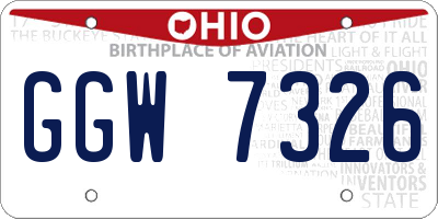 OH license plate GGW7326