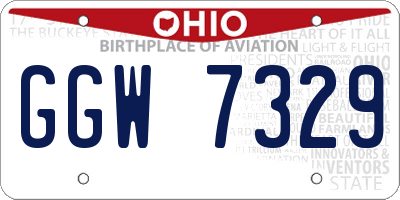 OH license plate GGW7329