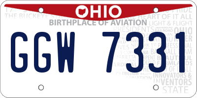 OH license plate GGW7331