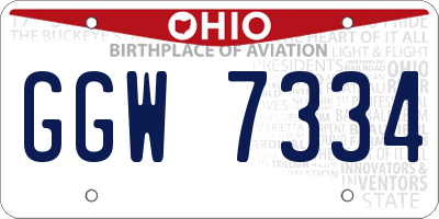 OH license plate GGW7334