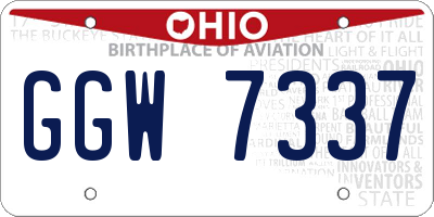 OH license plate GGW7337