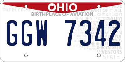 OH license plate GGW7342
