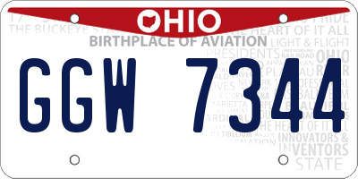 OH license plate GGW7344