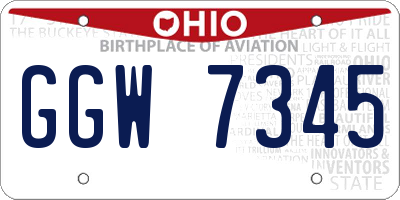 OH license plate GGW7345