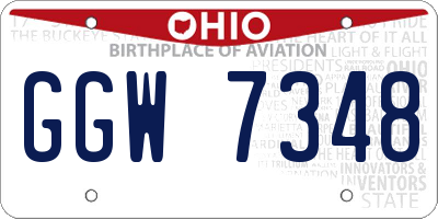 OH license plate GGW7348